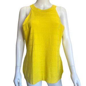 Anne Klein Yellow Sleeveless Knit Bright Daffodil Tank Top Womens Size L NWT